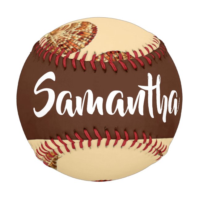 Brown seashells pattern baseball (Front)