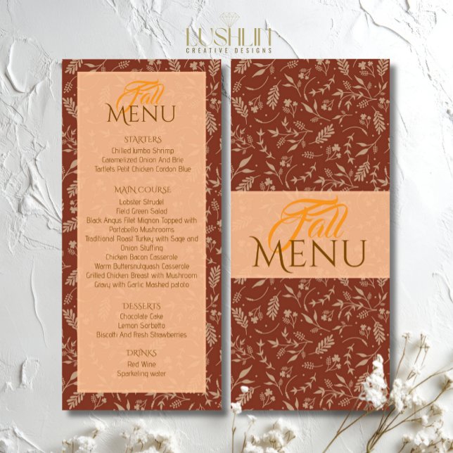 Brown shades Fall Autumn Leaves Flat Menu (Creator Uploaded)