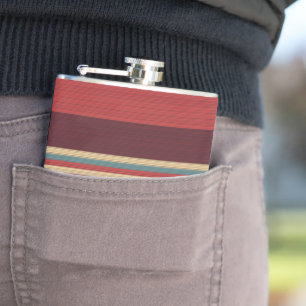 Brown Shades Stripe Hip Flask
