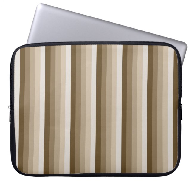 Brown shadow stripes laptop sleeve (Front)
