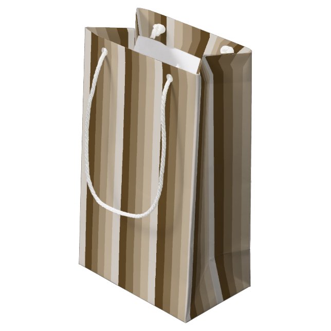 Brown shadow stripes small gift bag (Back Angled)