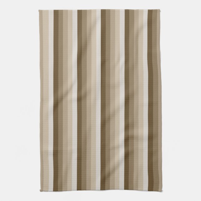 Brown shadow stripes tea towel (Vertical)