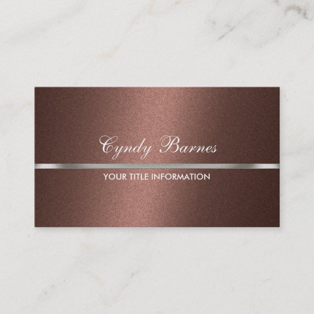 Brown Shimmer with Silver Business Card (Front)