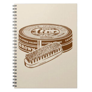 Brown shoe polish tin notebook