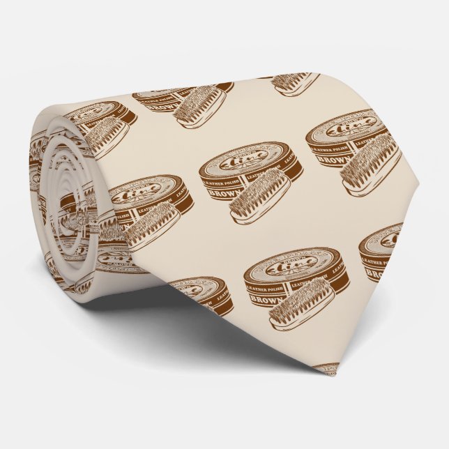 Brown shoe polish tin tie (Rolled)