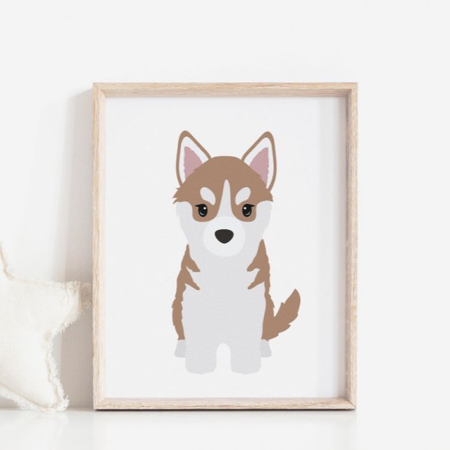 Brown Siberian Husky Puppy Kids Room Decor Poster (Creator Uploaded)