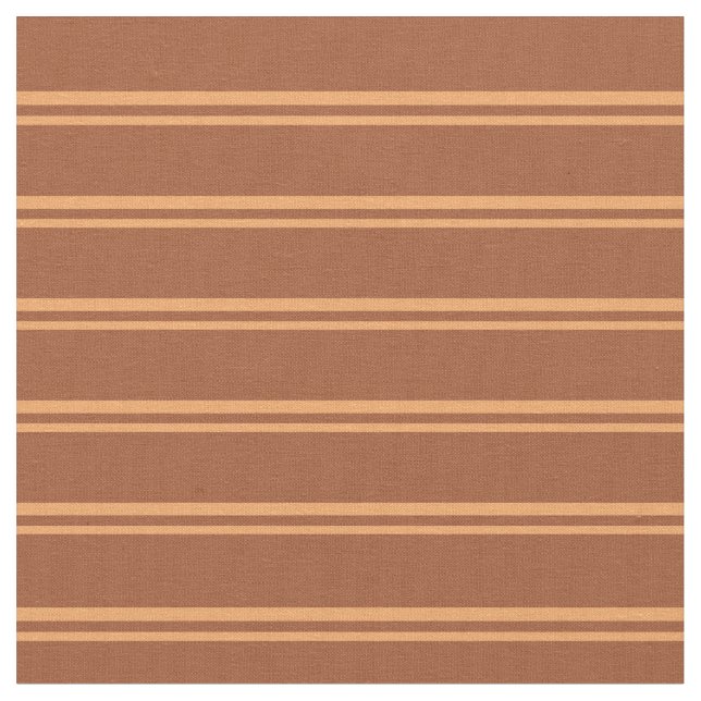 Brown & Sienna Coloured Lines Pattern Fabric (Close Up)