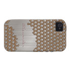 Brown & Silver Brushed Aluminium Metal-Custom Text