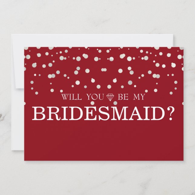 Brown Silver Glitter Will You Be My Bridesmaid Invitation (Front)