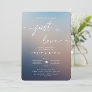 Brown Simple Blurred Gradient Minimalist Wedding Invitation