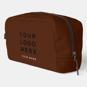 Brown Simple Business Logo Name Instagram Travel Dopp Kit