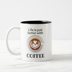 Brown Simple Coffee Quote Mug