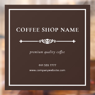 Brown Simple Coffee Shop Business Name White Frame