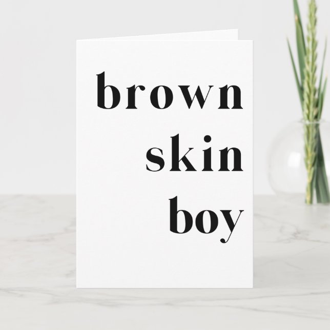 Brown Skin Boy Melanin King Prince Birthday Gift Card (Front)