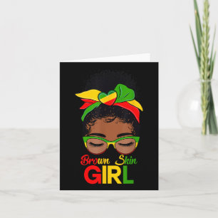 Brown Skin Girl Black Women Messy Bun Black Histor Card