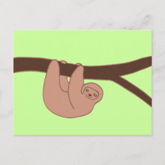 Brown Smiling Sloth with Heart Nose Postcard
