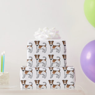 Brown Smooth Coat Jack Russell Terrier Dog Pattern Wrapping Paper