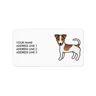 Brown Smooth Coat Jack Russell Terrier Dog & Text Label