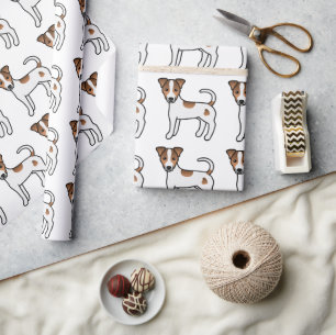 Brown Smooth Coat Parson Russell Terrier Pattern Wrapping Paper