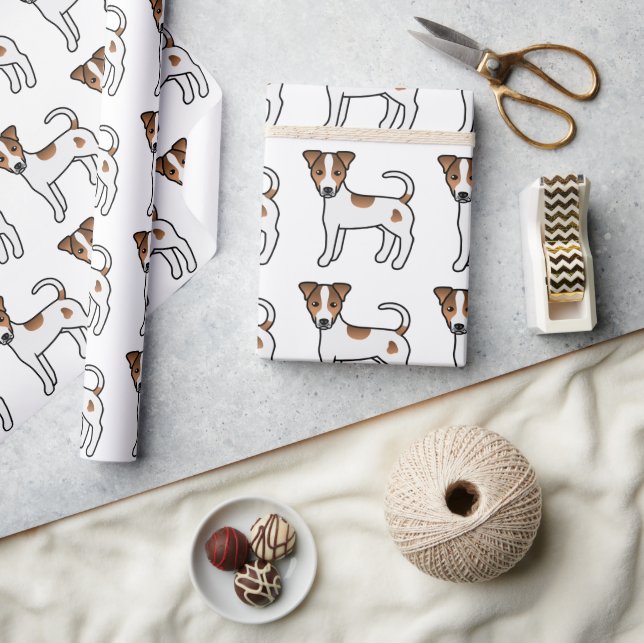 Brown Smooth Coat Parson Russell Terrier Pattern Wrapping Paper (Crafts)