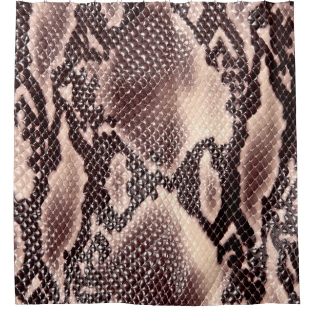Brown snake leather texture shower curtain (Front)
