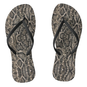 brown snake skin pattern   jandals