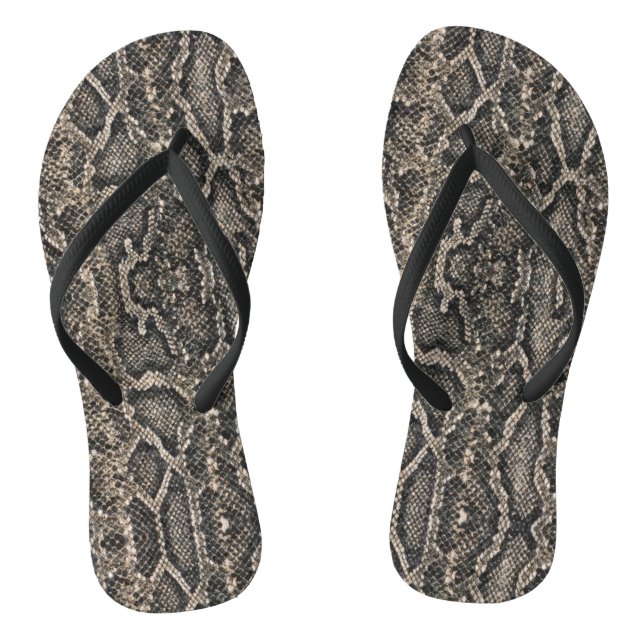 brown snake skin pattern | jandals (Footbed)