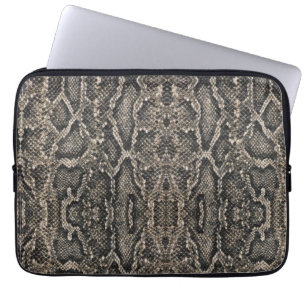 brown snake skin pattern   laptop sleeve