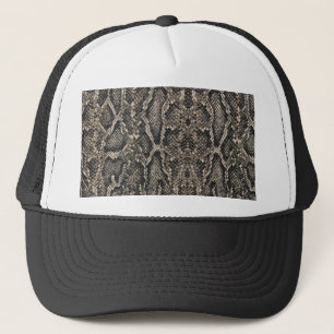 brown snake skin pattern trucker hat