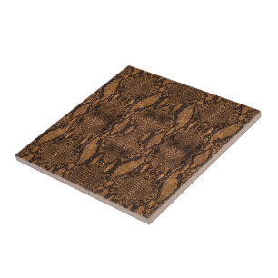 Brown Snake Skin Print Tile