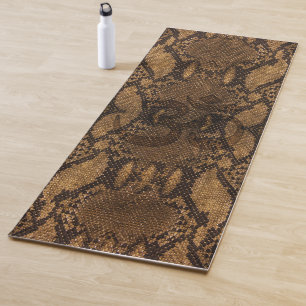 Brown Snake Skin Print Yoga Mat