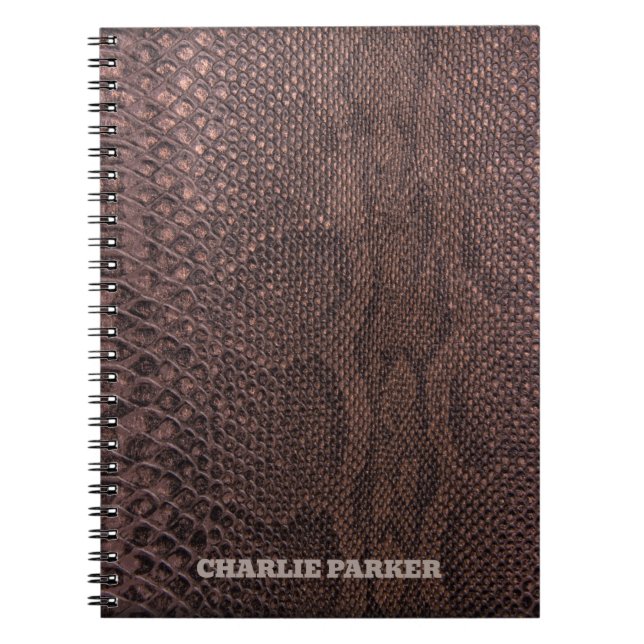 Brown Snakeskin Animal Print  Notebook (Front)