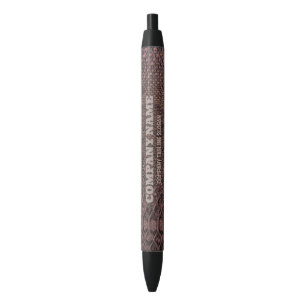 Brown Snakeskin Print Black Ink Pen