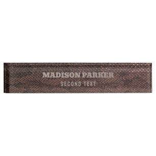 Brown Snakeskin Print Desk Name Plate