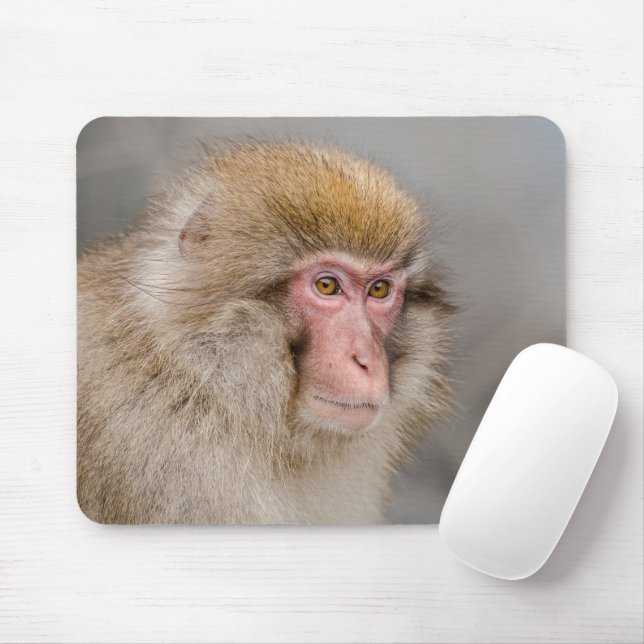 Brown Snow Monkey, Japanese Photography Mouse Pad (With Mouse)