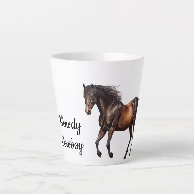 Brown Southwest Horse Latte Mug (Front)