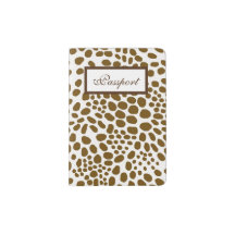 Brown Spot Animal Print Passport Holder