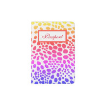 Brown Spot Animal Print Passport Holder