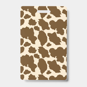 Brown Spots Cow Print Farmer Farm Animals Classy ID Badge