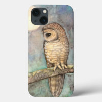 Brown Spotted Owl Wildlife Painting
