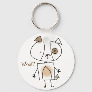 Brown Spottie Dog Keychain