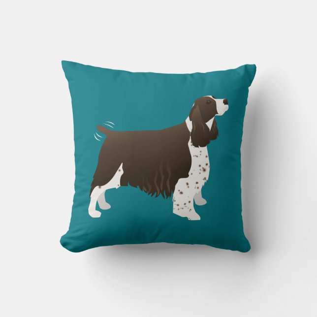 Brown Springer Spaniel Basic Breed Customisable Cushion (Front)