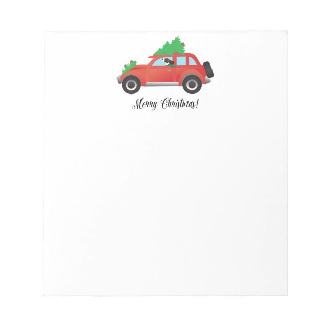 Brown Springer Spaniel Dog - Car with Tree on Top Notepad (Front)