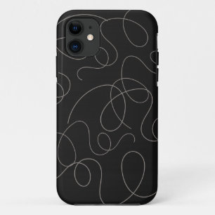 Brown Squiggly Lines Pattern Black Design  Case-Mate iPhone Case