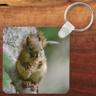 Brown Squirrel, Peaceful Nature Portrait Key Ring