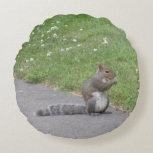 Brown Squirrel Round Pillow