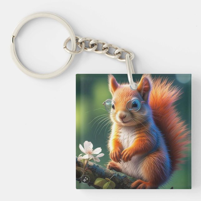 Brown Squirrel Sitting on The Branch-567656 Key Ring (Front)