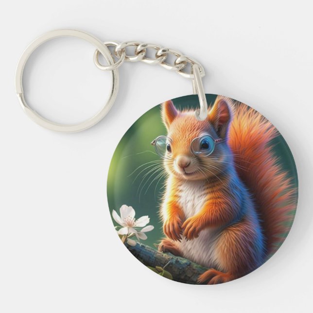 Brown Squirrel Sitting on The Branch-567656 Key Ring (Front)