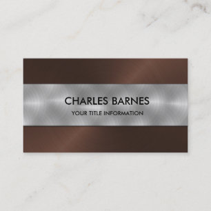 Brown Stainless Steel Business Card