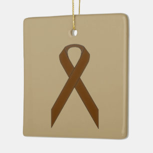 Brown Standard Ribbon by Kenneth Yoncich Ceramic Tree Decoration
